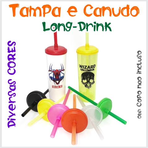 Tampa e Canudo para Long Drink
